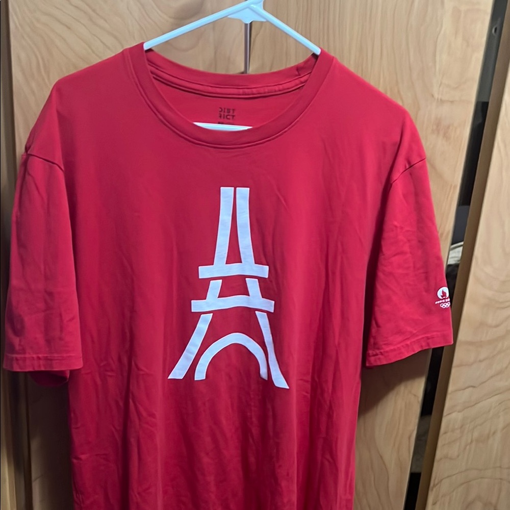 Red 2024 Olympics T-Shirt with White Graphic